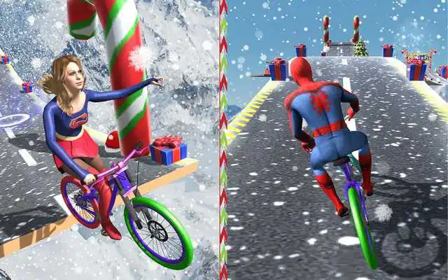 Play Superhero BMX Stunts Racer 2019-Bicycle Games
