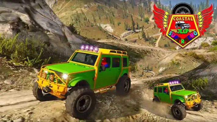 Play Superhero coastal jeep racing adventure