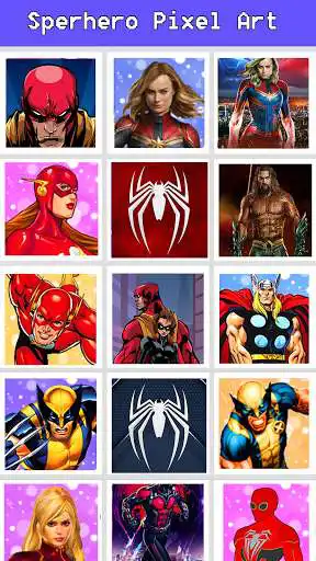Play Superhero Coloring Pixel Art Color By Number  and enjoy Superhero Coloring Pixel Art Color By Number with UptoPlay