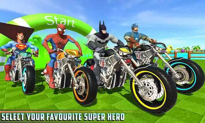 Play Superheroes Bike Racing Downhill