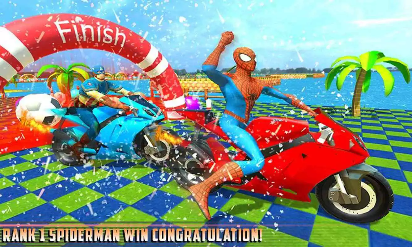 Play Superheroes Bike Racing Downhill