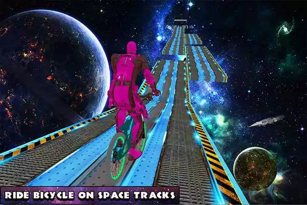 Play Superheroes BMX Bicycle: Impossible Space Tracks