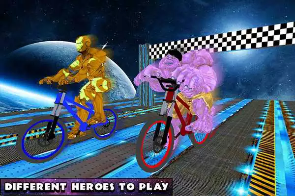 Play Superheroes BMX Bicycle: Impossible Space Tracks