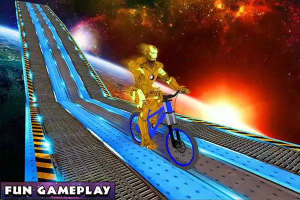 Play Superheroes BMX Bicycle: Impossible Space Tracks