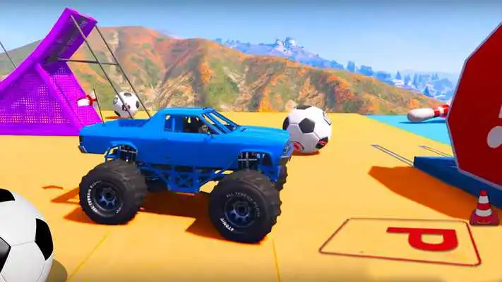 Play Superheroes Monster Truck Parking: Mega Ramp Games