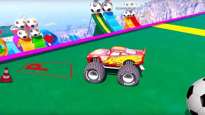 Play Superheroes Monster Truck Parking: Mega Ramp Games