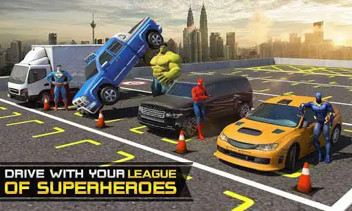 Play Superheroes Valet Car Parking Mania- Shopping Mall