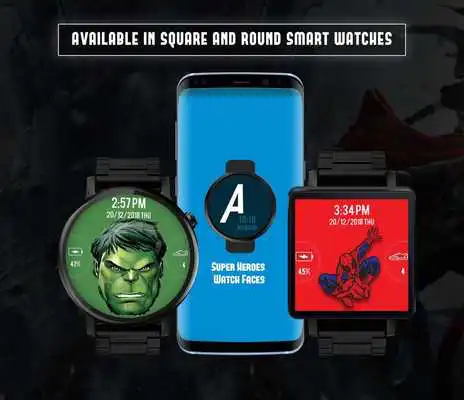 Play Superheroes Watchfaces for Android Wear OS Play Superheroes Watchfaces for Android Wear OS