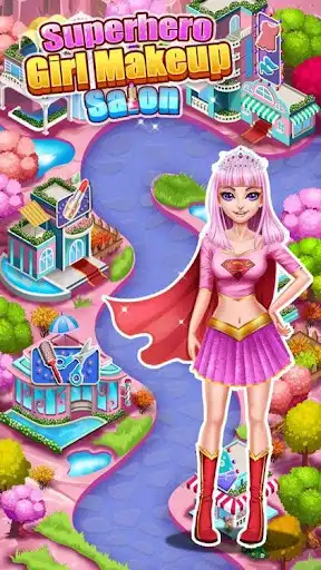 Play Superhero Girl Makeup wala Salon - princess Models as an online game Superhero Girl Makeup wala Salon - princess Models with UptoPlay