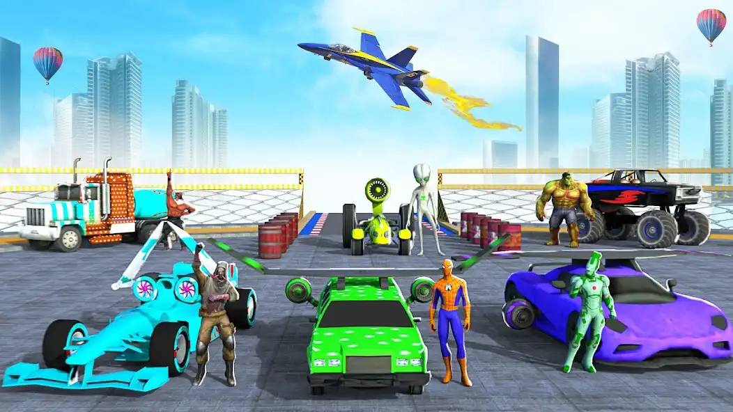 Play Superhero Mega Ramp Stunts 3d as an online game Superhero Mega Ramp Stunts 3d with UptoPlay