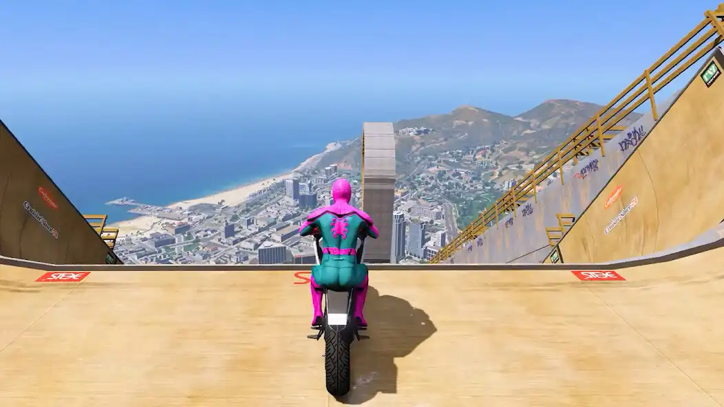 Play SuperHero Motorbike Mega Ramp  and enjoy SuperHero Motorbike Mega Ramp with UptoPlay