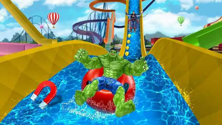 Play Superhero New Water Slide Game
