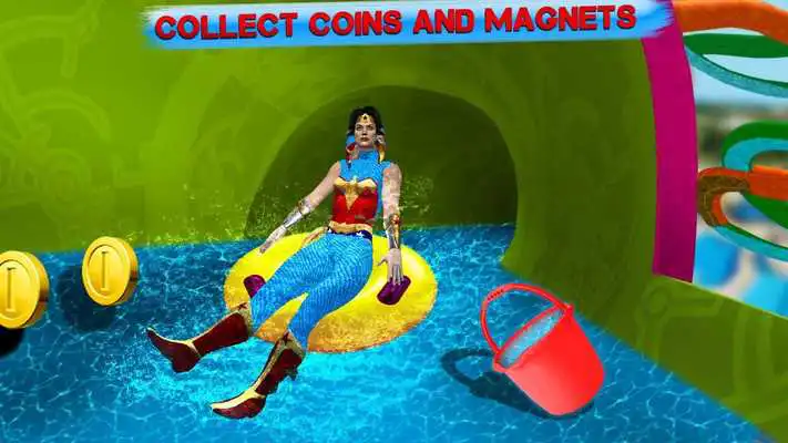 Play Superhero New Water Slide Game