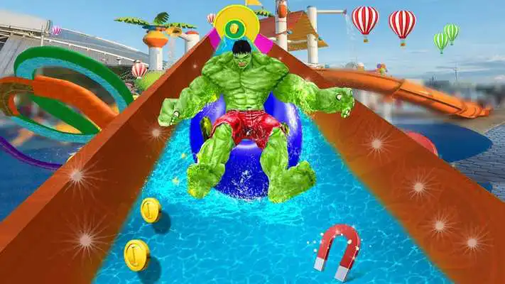 Play Superhero New Water Slide Game
