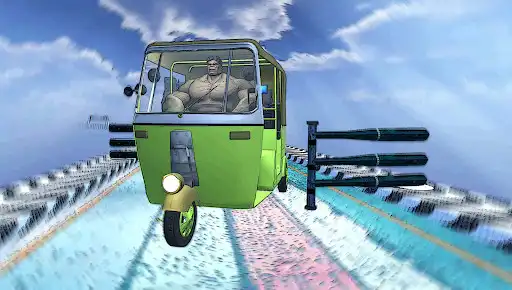 Play Superhero Rickshaw Mega Stunts as an online game Superhero Rickshaw Mega Stunts with UptoPlay