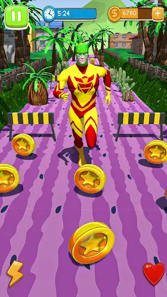 Play Superhero Runner - Speed Hero as an online game Superhero Runner - Speed Hero with UptoPlay