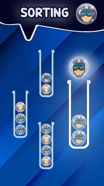 Play Superhero Sort Puzzle Game as an online game Superhero Sort Puzzle Game with UptoPlay