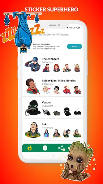 Play SuperHero Sticker for WhatsApp  and enjoy SuperHero Sticker for WhatsApp with UptoPlay