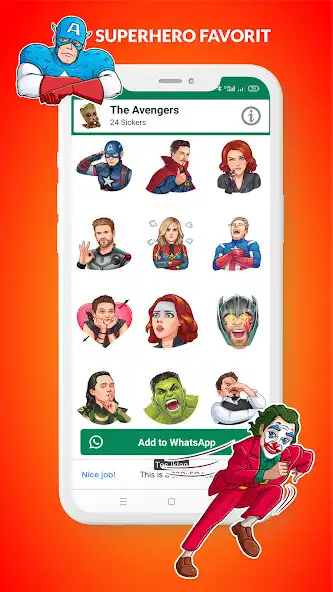 Play SuperHero Sticker for WhatsApp as an online game SuperHero Sticker for WhatsApp with UptoPlay
