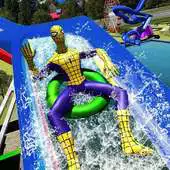 Free play online Super Hero Water Slide Uphill Park Adventure APK