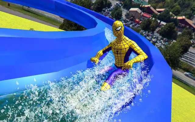 Play Super Hero Water Slide Uphill Park Adventure