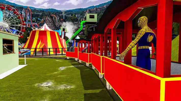 Play Super Hero Water Slide Uphill Park Adventure