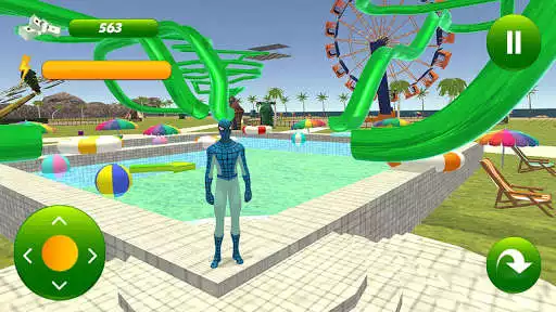 Play super hero water slide uphill rush