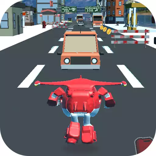 Play super jet  wings car robot plane runner city APK
