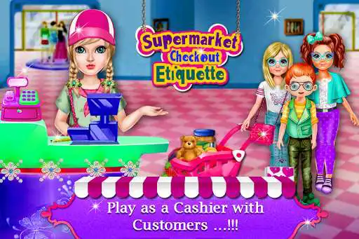 Play Supermarket Grocery Shopping Day Checkout Manners