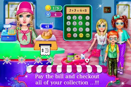 Play Supermarket Grocery Shopping Day Checkout Manners