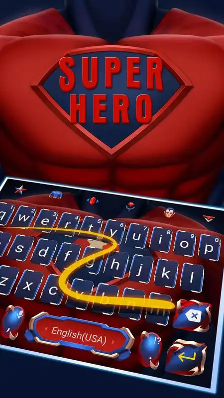 Play Super Red Star Shield Keyboard Theme