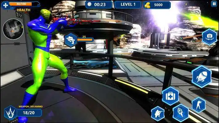 Play Super Spider Shooting Battle - Hero vs Gangsters