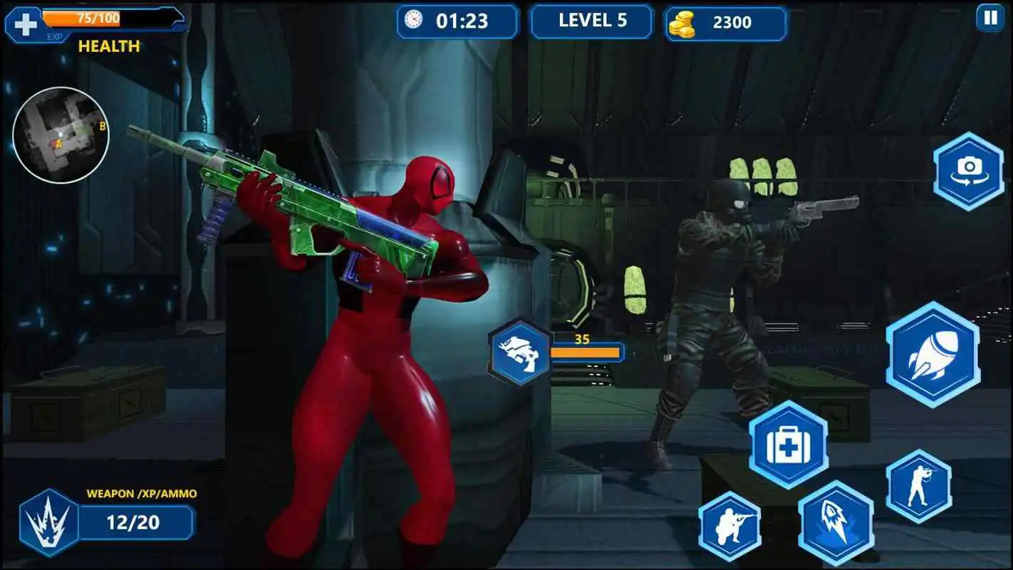 Play Super Spider Shooting Battle - Hero vs Gangsters