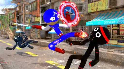 Play Super Stickman Rope Hero Fight as an online game Super Stickman Rope Hero Fight with UptoPlay