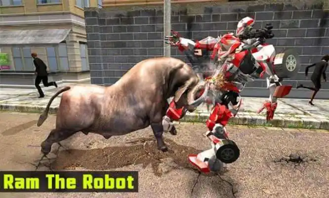 Play Super X Robot VS Angry Bull Attack Simulator