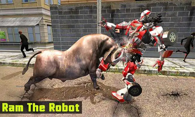 Play Super X Robot VS Angry Bull Attack Simulator