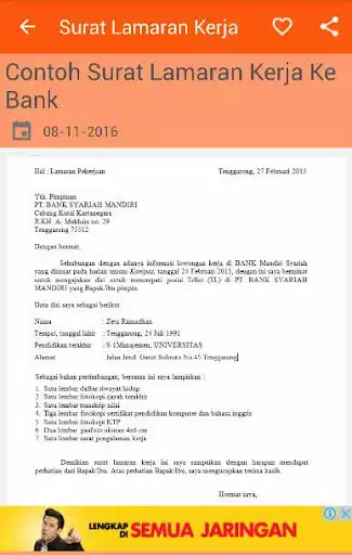 Play Surat Lamaran Kerja Yang Benar  and enjoy Surat Lamaran Kerja Yang Benar with UptoPlay