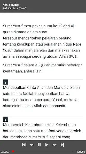 Play Surat Yusuf Audio dan Terjemah as an online game Surat Yusuf Audio dan Terjemah with UptoPlay