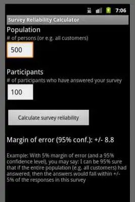 Play Survey Reliability Calculator