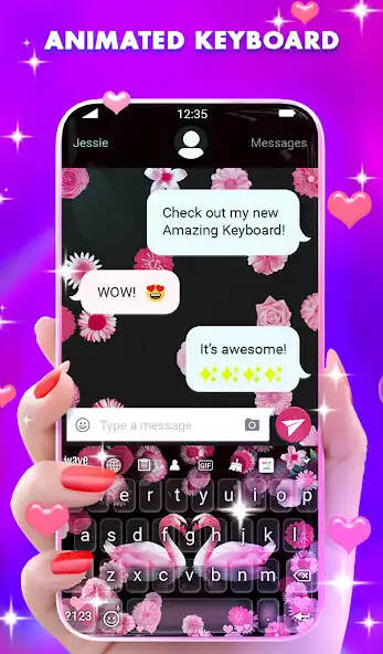 Play Swans Love Live Wallpaper  Animated Keyboard as an online game Swans Love Live Wallpaper  Animated Keyboard with UptoPlay