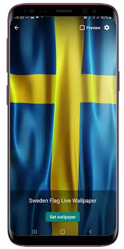 Play Sweden Flag Live Wallpaper