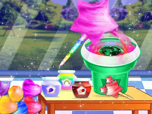 Play Sweet Colorful Cotton Candy Maker-Rainbow Carnival as an online game Sweet Colorful Cotton Candy Maker-Rainbow Carnival with UptoPlay