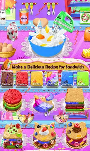 Play Sweet Ice Cream Sandwich Making Game as an online game Sweet Ice Cream Sandwich Making Game with UptoPlay