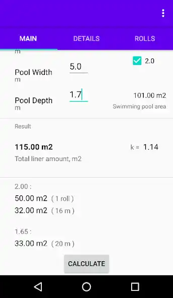 Play Swimming pool liner calculator as an online game Swimming pool liner calculator with UptoPlay