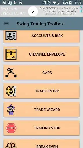 Play APK Swing Trading Toolbox  and enjoy Swing Trading Toolbox with UptoPlay com.softenido.tradertoolbox