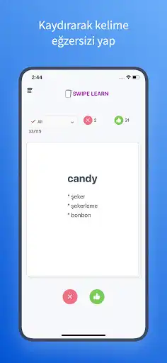 Play Swipe Learn - English / Turkish words  and enjoy Swipe Learn - English / Turkish words with UptoPlay
