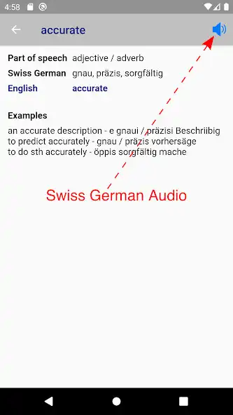 Play Swiss-German English Dict. as an online game Swiss-German English Dict. with UptoPlay