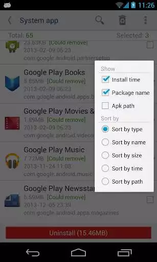 Play System app remover (root needed)