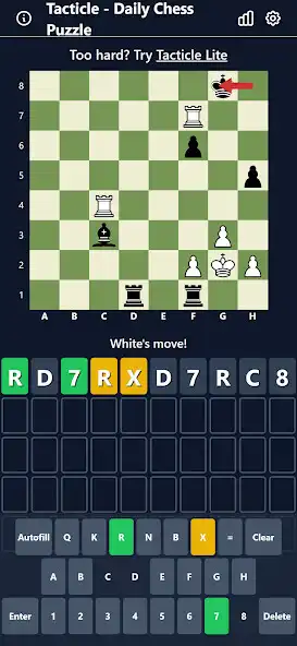 Play Tacticle - Daily Chess Puzzle as an online game online Tacticle - Daily Chess Puzzle with UptoPlay Play Tacticle - Daily Chess Puzzle as an online game Tacticle - Daily Chess Puzzle with UptoPlay