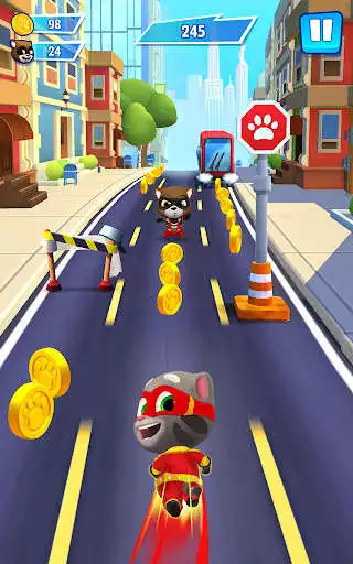 Chơi Talking Tom Hero Dash dưới dạng trò chơi trực tuyến Talking Tom Hero Dash với UptoPlay